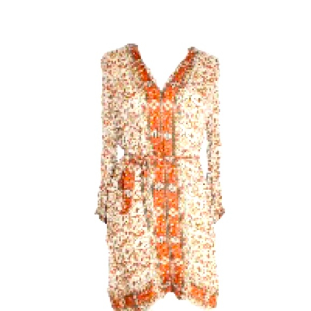 Joie Long Sleeve Silk Paisley Teedra Dress